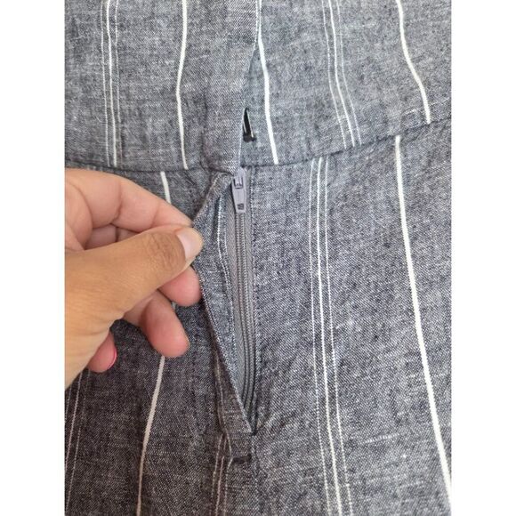 NWOT Lane Bryant  Grey Pinstrip Linen Blend Cropped Ankle Length Pants size 18 - Picture 5 of 10